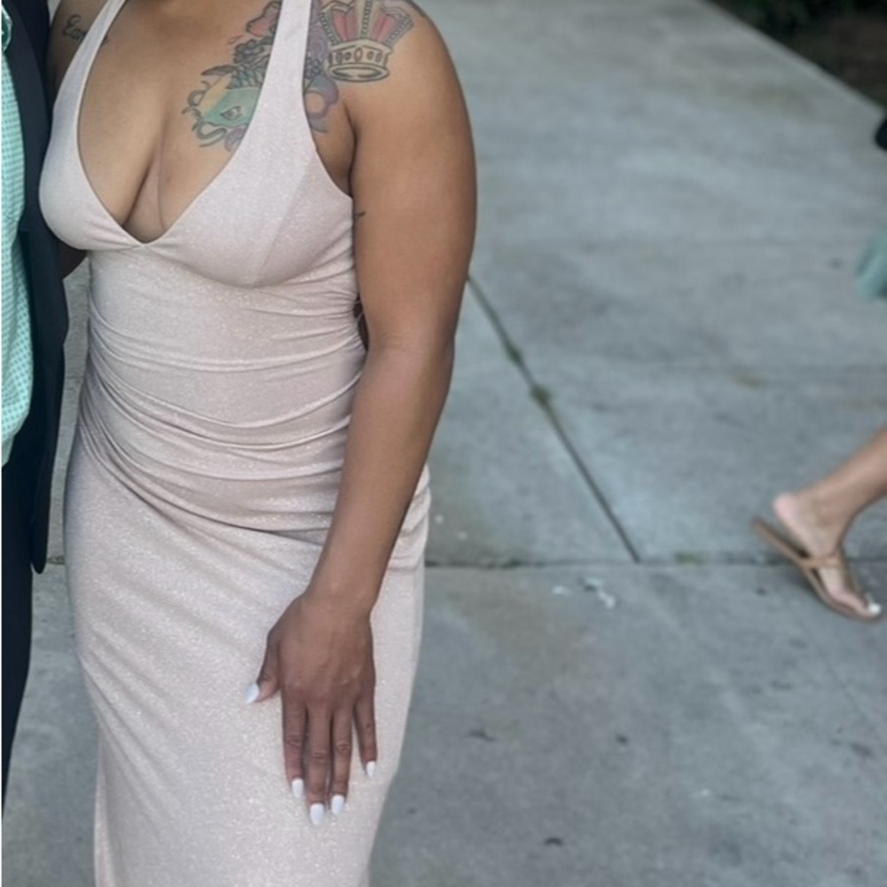 Elegant Cream Shimmer Dress